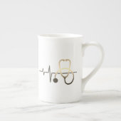 聴診器ハートビートメディカルマグ ボーンチャイナマグカップ (右)