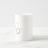 聴診器ハートビートメディカルマグ ボーンチャイナマグカップ (正面)