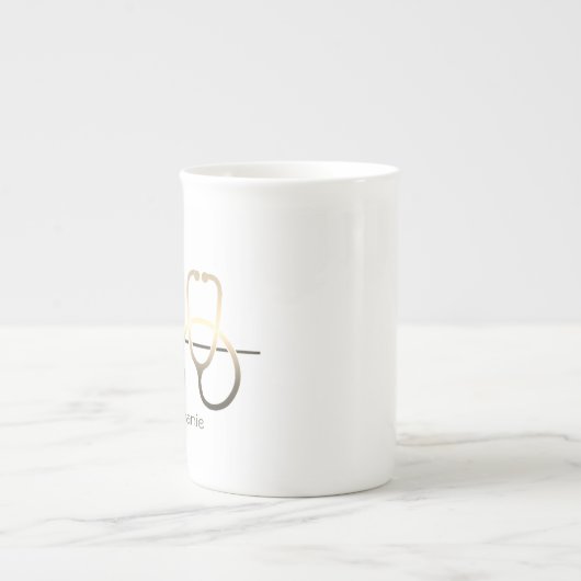 聴診器ハートビートメディカルマグ ボーンチャイナマグカップ (正面)