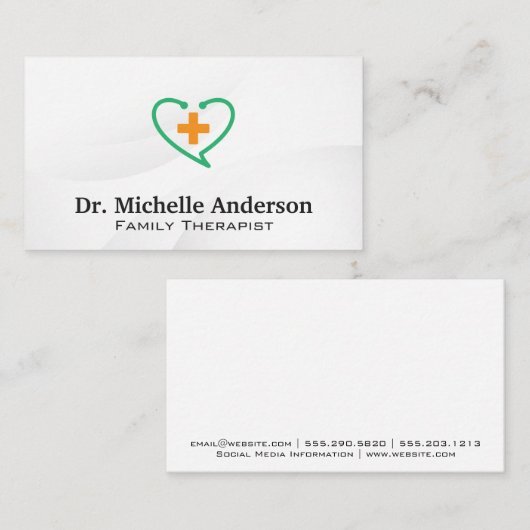 聴診器ハートプラスロゴ 名刺 (正面/裏面)