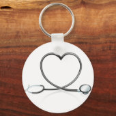 聴診器ハート概念 キーホルダー (正面)