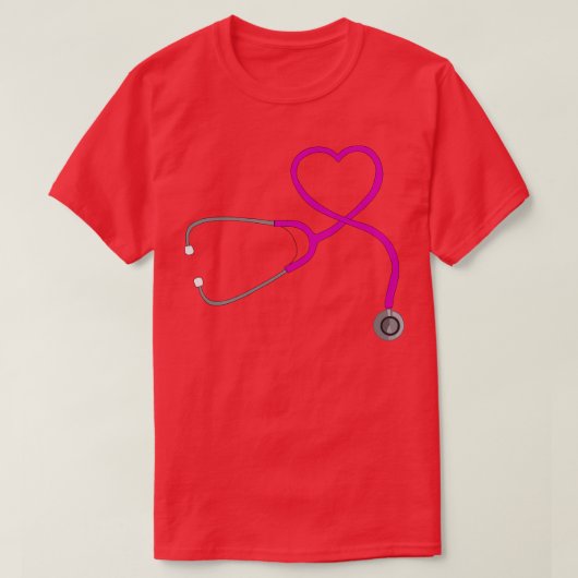 聴診器ハート2 Tシャツ (デザイン正面)