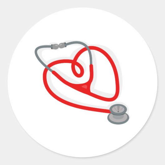 聴診器ハート ラウンドシール (正面)