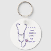 聴診器ハートLPNナース キーホルダー (正面)