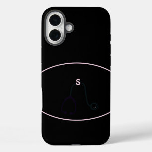 聴診器バウ黒、ピンク、シルバーメディカル iPhone 16 PLUSケース