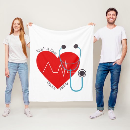 聴診器パーソナライズされた世界のドク最高のターナース フリースブランケット (インサイチュ)