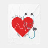 聴診器パーソナライズされた世界のドク最高のターナース フリースブランケット (正面)