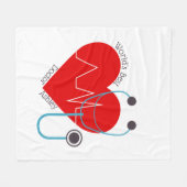 聴診器パーソナライズされた世界のドク最高のターナース フリースブランケット (正面(横))