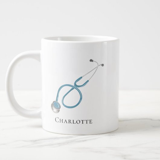 聴診器パーソナライズされた名医ノベルティ ジャンボコーヒーマグカップ (左)