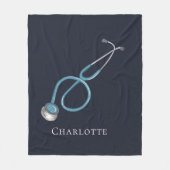 聴診器パーソナライズされた名医ノベルティ フリースブランケット (正面)