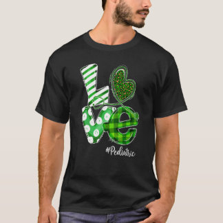 聴診器ラブ小児ナースプレイドSt patricks Tシャツ