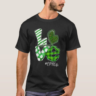 聴診器ラブLPNライフナースプレイドSt patricks Tシャツ