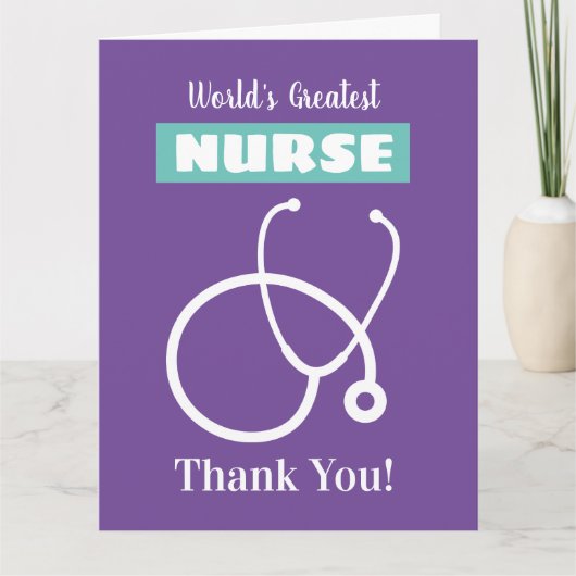 聴診器ロゴ付きビッグ・看護サンキューカード カード (正面)