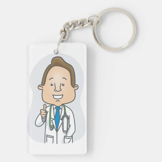聴診器与えでドクターの親指を笑わせる キーホルダー (裏面)