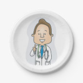 聴診器与えでドクターの親指を笑わせる ペーパープレート (正面)