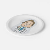 聴診器与えでドクターの親指を笑わせる ペーパープレート (アングル)