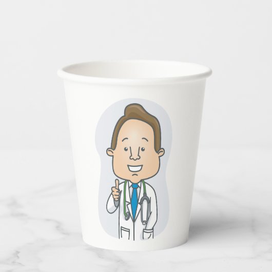 聴診器与えでドクターの親指を笑わせる 紙コップ (正面)