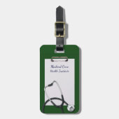 聴診器付きグリーンメディカルクリップボード ラゲッジタグ (正面縦)