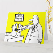 聴診器付き医師 カード (黄色い花)