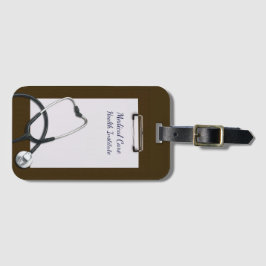 聴診器付き医用クリップボードブラウン ラゲッジタグ