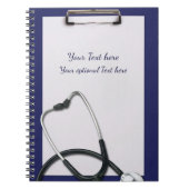 聴診器付き医療用青いクリップボード ノートブック (正面)