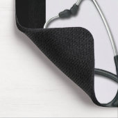 聴診器付き医療用黒いクリップボード マウスパッド (コーナー)