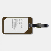 聴診器付き茶色の医用クリップボード ラゲッジタグ (裏面横)