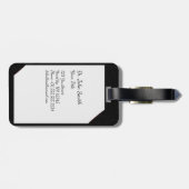 聴診器付き黒い医療用クリップボード ラゲッジタグ (裏面横)