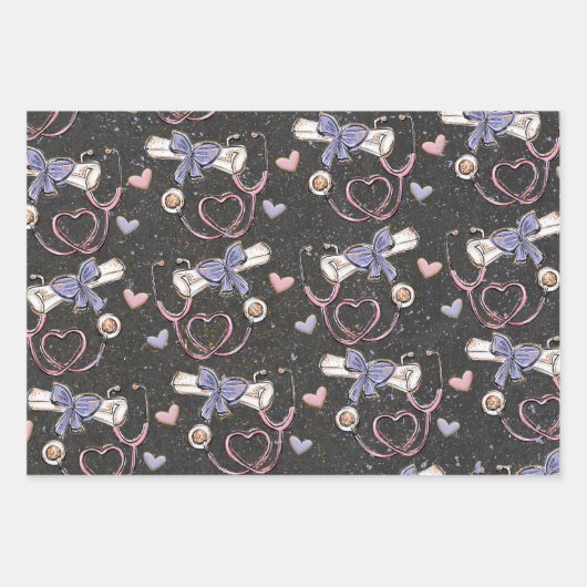 聴診器医学的卒業 ラッピングペーパーシート (正面)