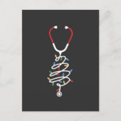 聴診器医療用品クリスマスツリー灯 インビテーションポストカード (正面)