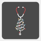 聴診器医療用品クリスマスツリー灯 スクエアシール (正面)