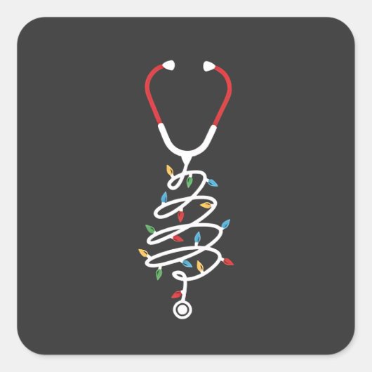 聴診器医療用品クリスマスツリー灯 スクエアシール (正面)