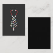 聴診器医療用品クリスマスツリー灯 名刺 (正面/裏面)