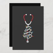 聴診器医療用品クリスマスツリー灯 案内状 (正面/裏面)