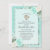 聴診器医療看護グラッドパーティー写真ティール(緑がかった色) 招待状 (正面)