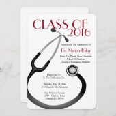 聴診器医科学校卒園発表 招待状 (正面/裏面)