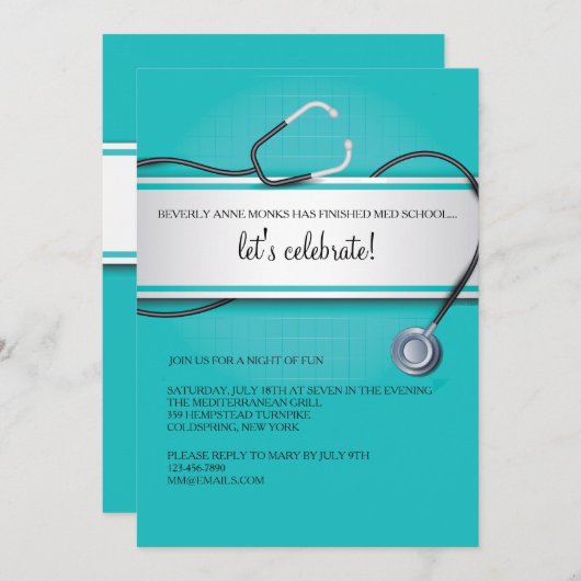 聴診器招待状 招待状 (正面/裏面)