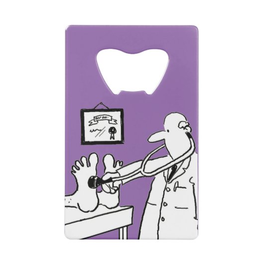 聴診器検査足 クレジットカード栓抜き (正面)