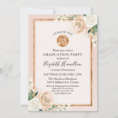 聴診器看護学校卒業パーティー写真フローラ 招待状 (正面)