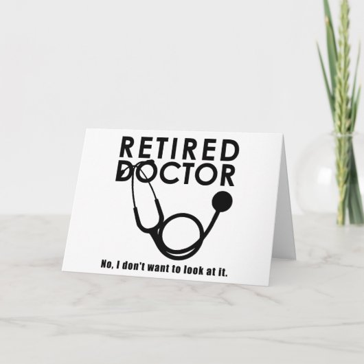 聴診器退職した及びサッシー引用文を持つ医おもしろい師 カード (正面)