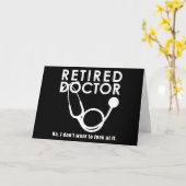 聴診器退職した及びサッシー引用文を持つ医おもしろい師 カード (黄色い花)