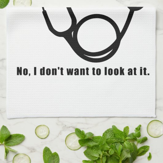 聴診器退職した及びサッシー引用文を持つ医おもしろい師 キッチンタオル (折り畳み)