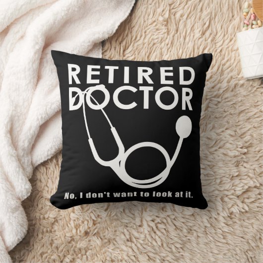 聴診器退職した及びサッシー引用文を持つ医おもしろい師 クッション (ブランケット)