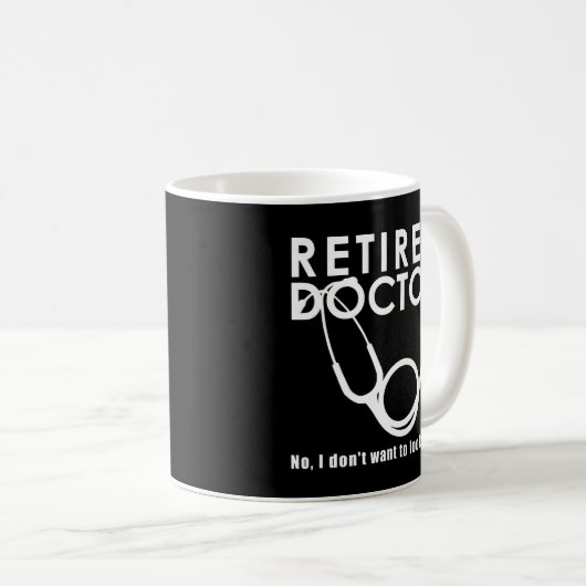 聴診器退職した及びサッシー引用文を持つ医おもしろい師 コーヒーマグカップ (正面右)