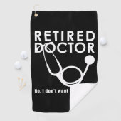 聴診器退職した及びサッシー引用文を持つ医おもしろい師 ゴルフタオル (インサイチュ)