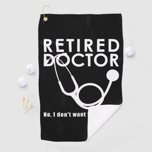 聴診器退職した及びサッシー引用文を持つ医おもしろい師 ゴルフタオル (インサイチュ)