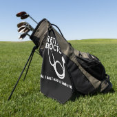 聴診器退職した及びサッシー引用文を持つ医おもしろい師 ゴルフタオル (グリーン)