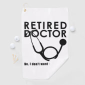 聴診器退職した及びサッシー引用文を持つ医おもしろい師 ゴルフタオル (インサイチュ)