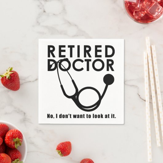 聴診器退職した及びサッシー引用文を持つ医おもしろい師 スタンダードカクテルナプキン (インサイチュ)