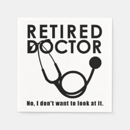 聴診器退職した及びサッシー引用文を持つ医おもしろい師 スタンダードカクテルナプキン